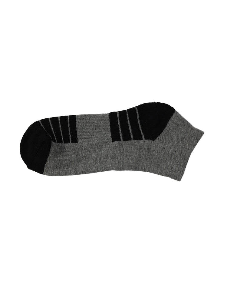 Half Cushioned Socks — Grey Black Toe