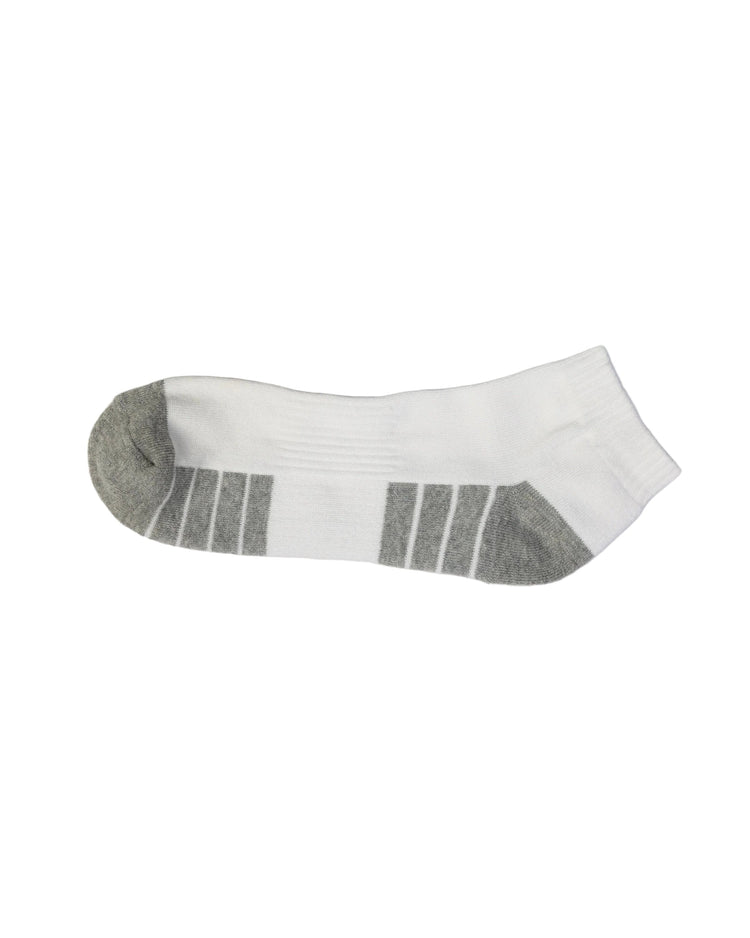 Half Cushioned Socks — White Grey Heel 3