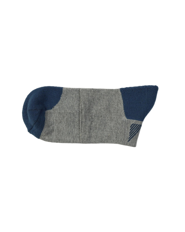 Half Cushioned Quarter Socks — Grey Blue Heel