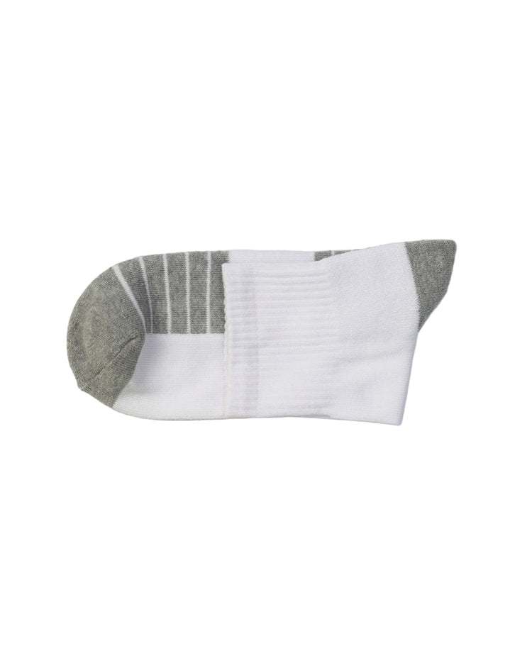 Half Cushioned Quarter Socks — White Grey 2