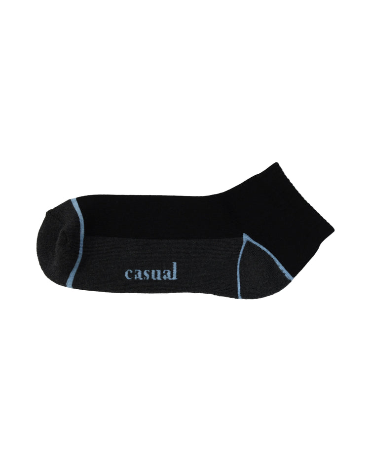 Half Cushioned Socks — Black Grey Heel 2