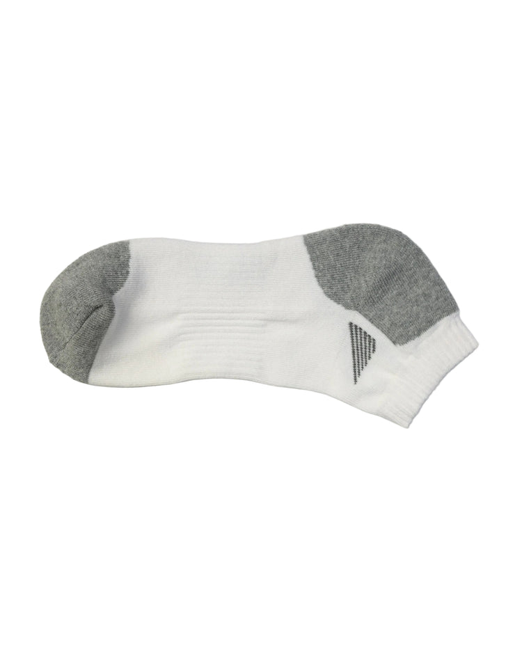 Half Cushioned Socks — White Grey Heel