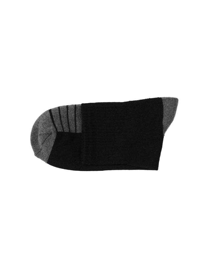 Half Cushioned Quarter Socks — Grey Black
