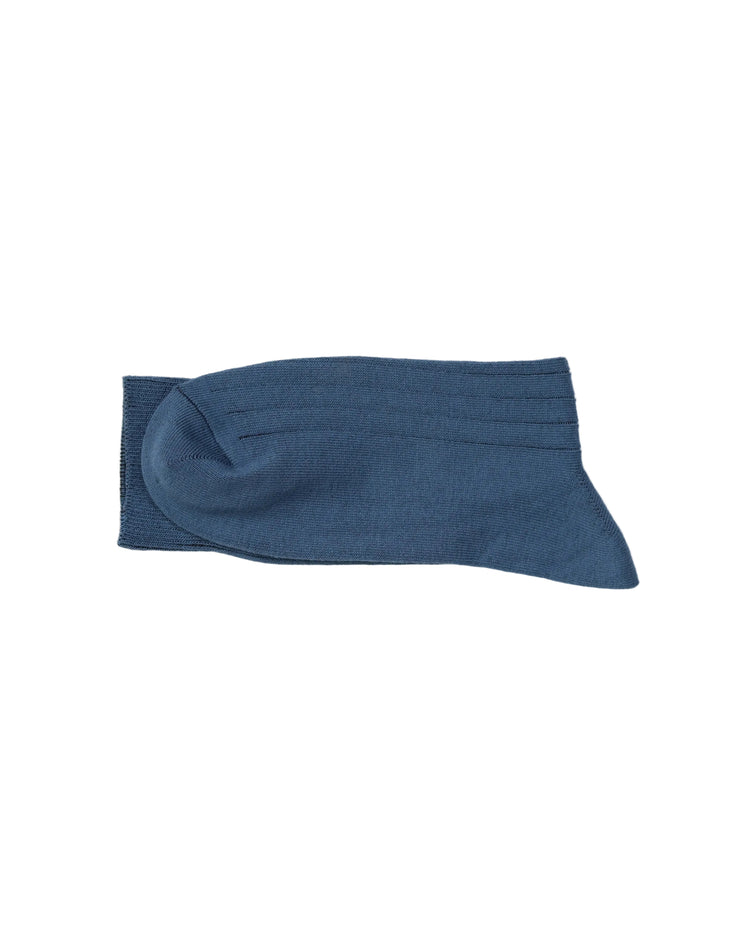 Ribbed Socks — Blue