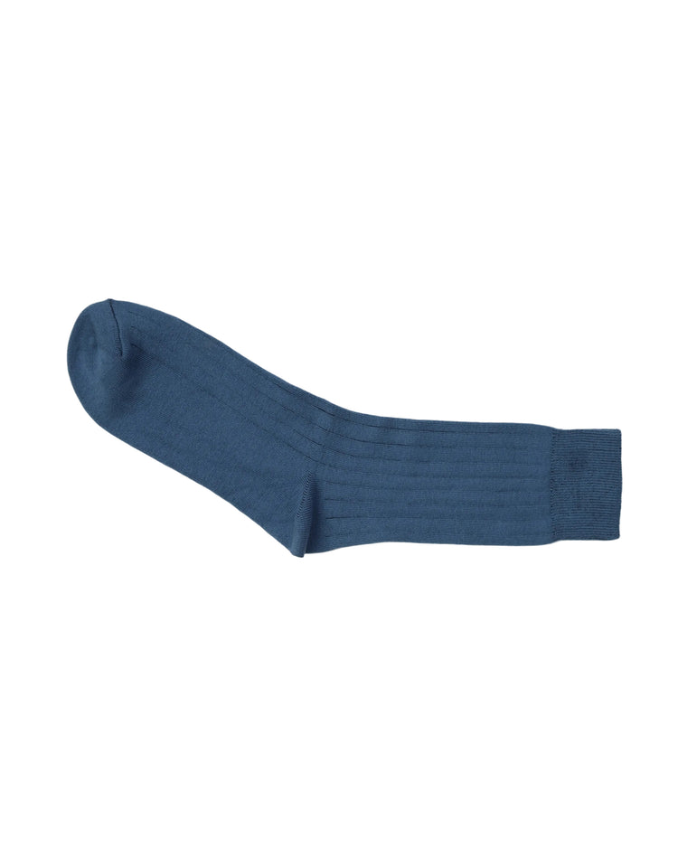 Ribbed Socks — Blue