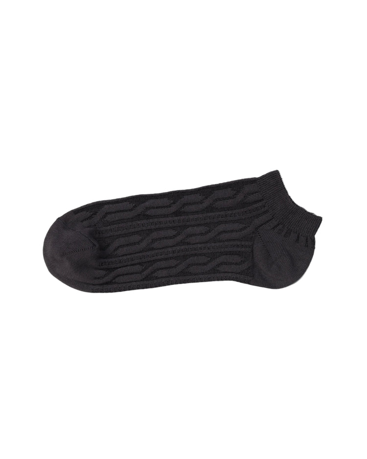 Socket Ribbed Socks — Charcoal Cable