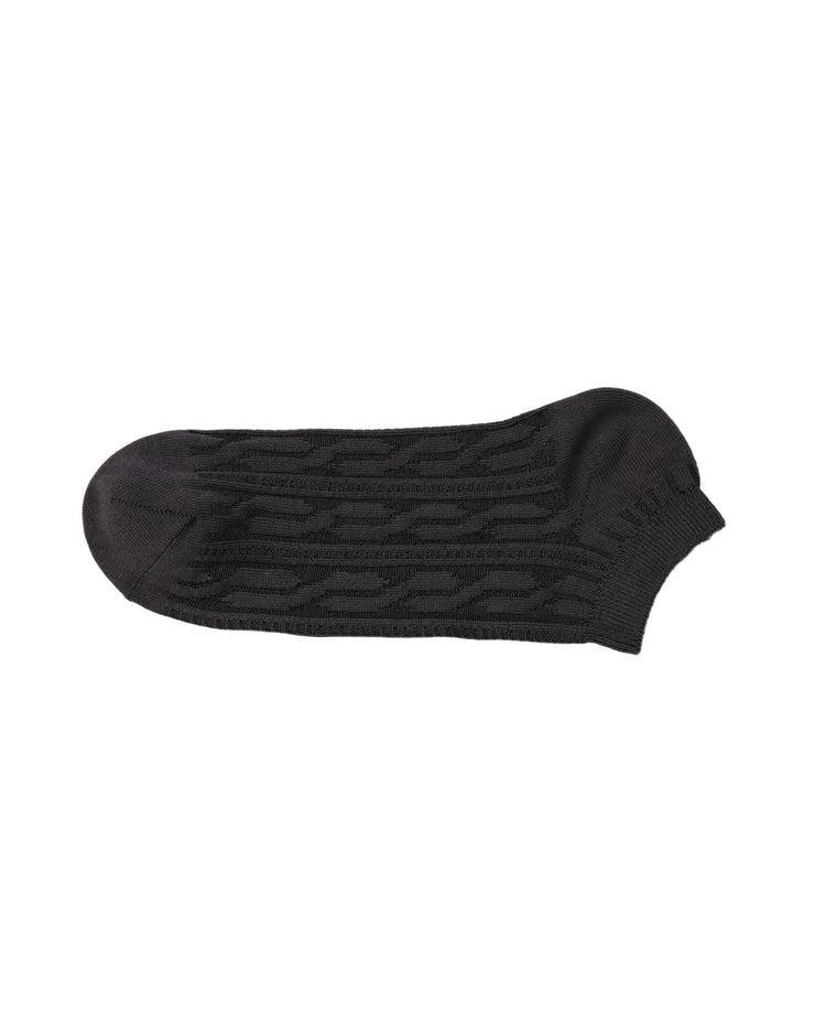 Socket Ribbed Socks — Charcoal Cable