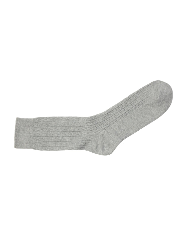Ribbed Socks — Light Grey