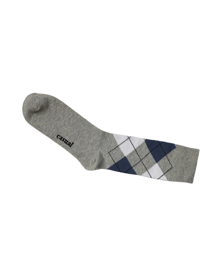 Casual Socks — Grey Navy White