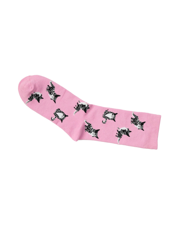 Not So Casual Socks — Pink cat
