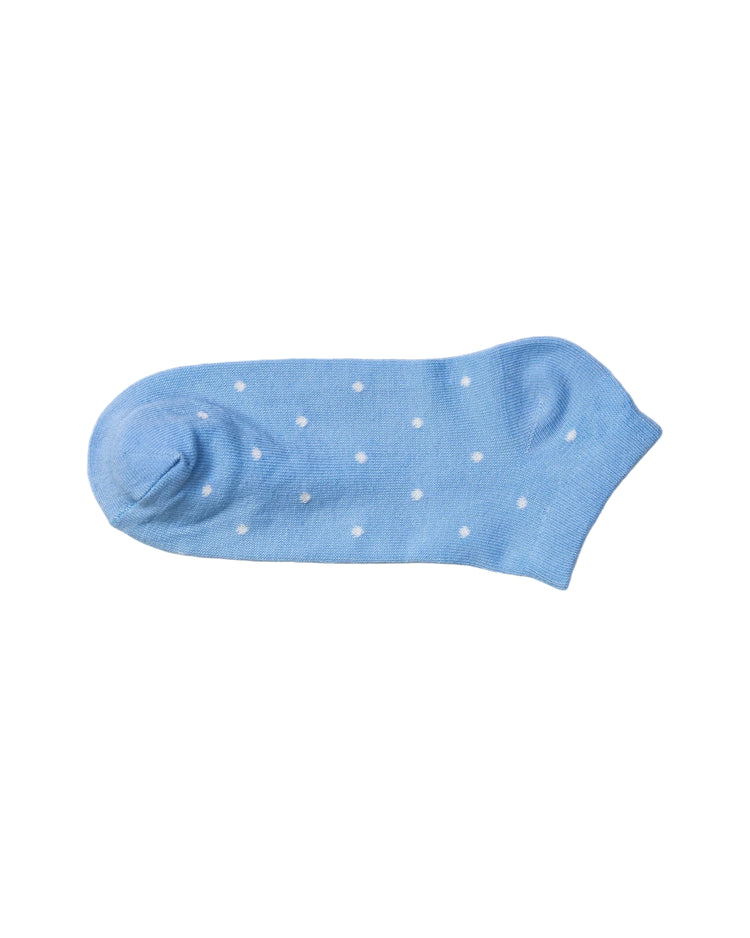 Low Cut Socks — Blue White Dots