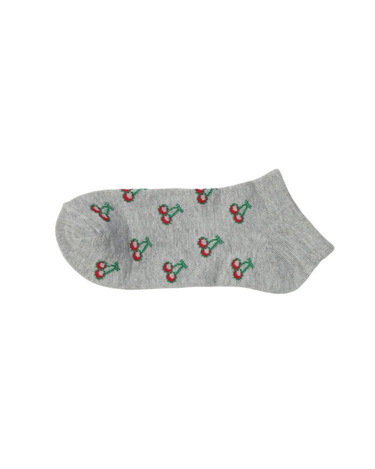 Low Cut Socks — Grey Cherry