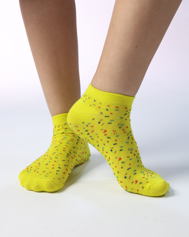 Low Cut Socks - Lime confetti