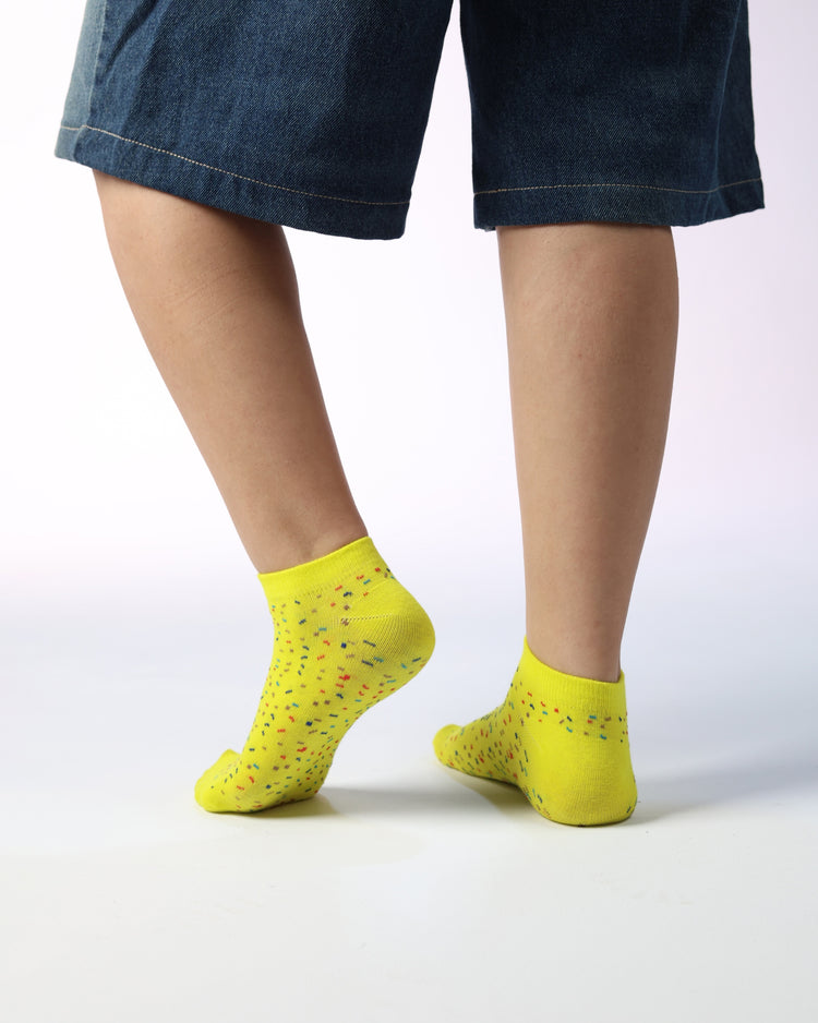 Low Cut Socks - Lime confetti