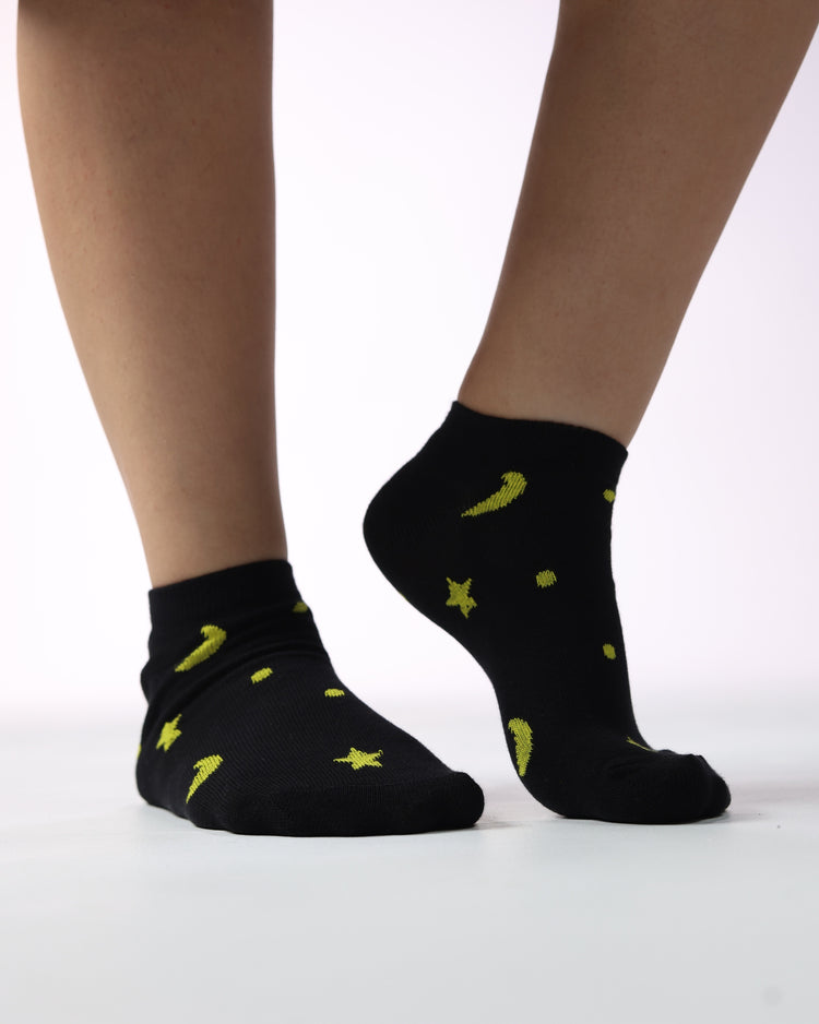 Low Cut Socks — Black Star