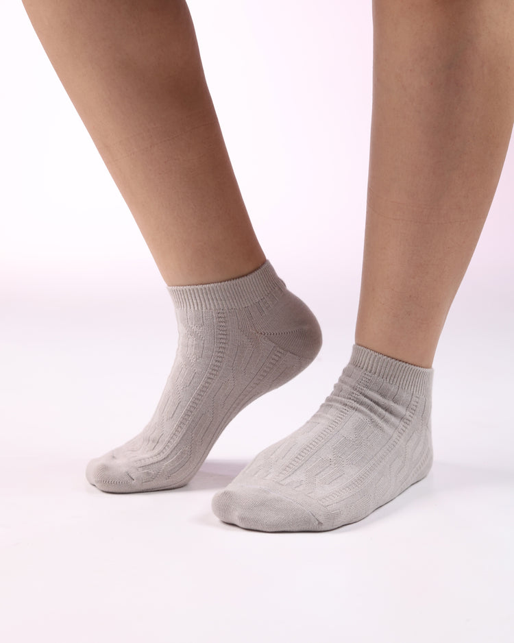 Socket Ribbed Socks — Beige
