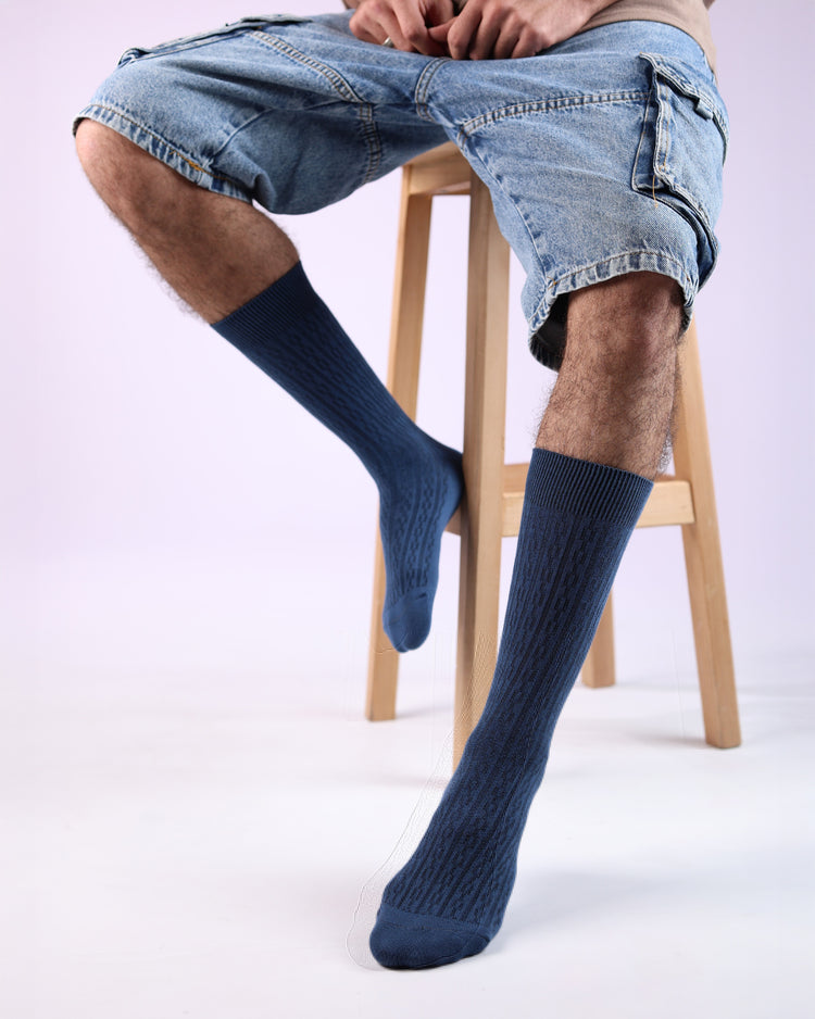 Ribbed Socks — Blue