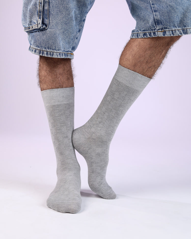Ribbed Socks — Light Grey