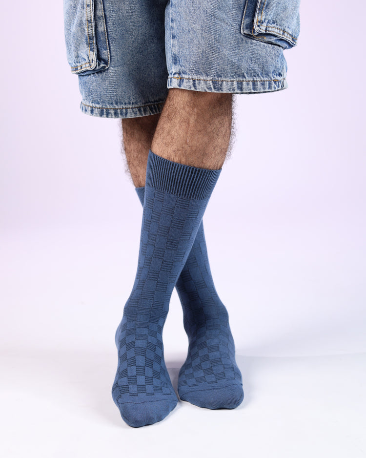 Ribbed Socks — Blue