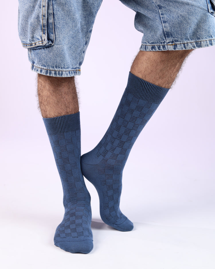 Ribbed Socks — Blue