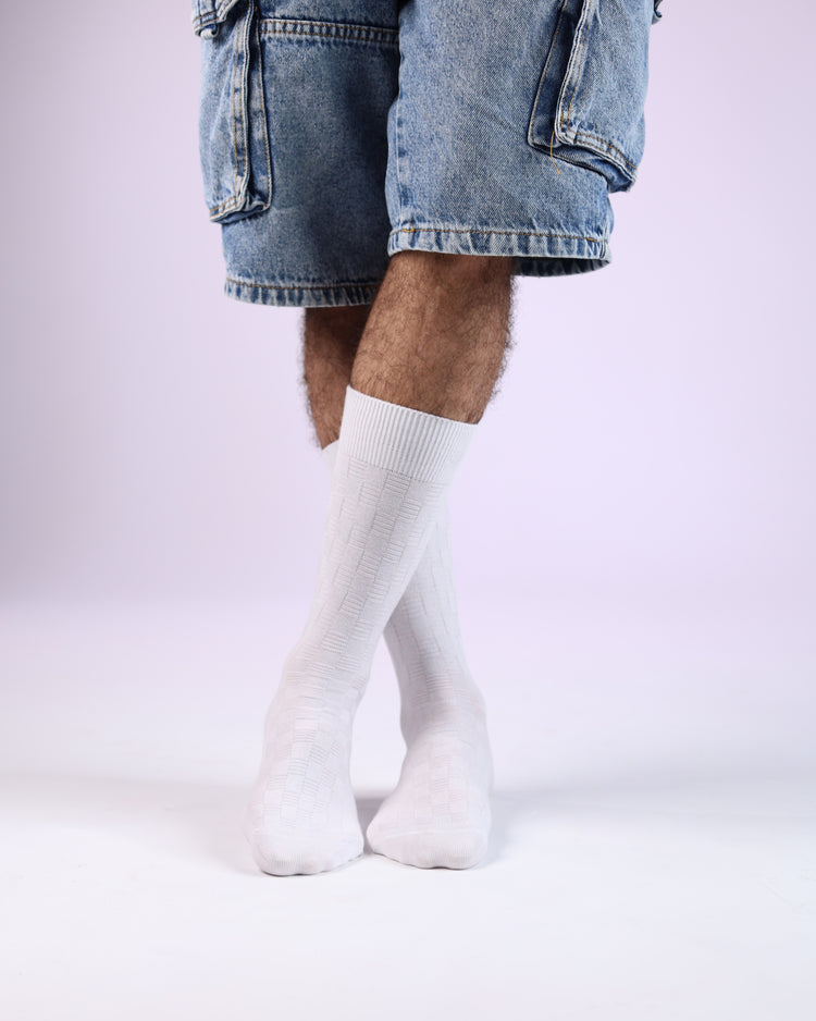 Ribbed Socks — White