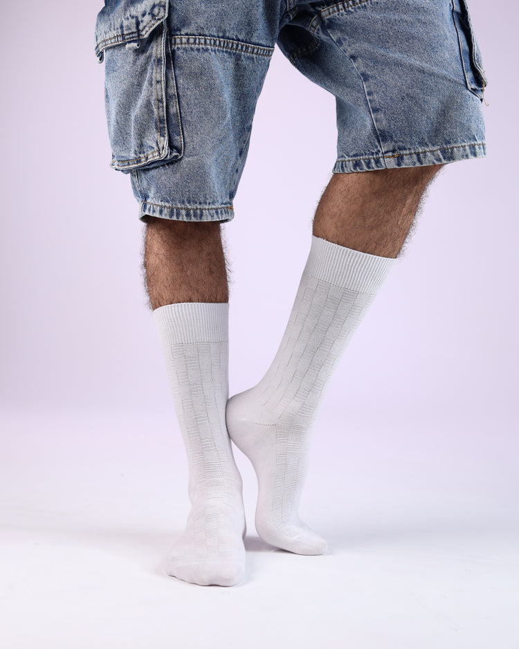 Ribbed Socks — White