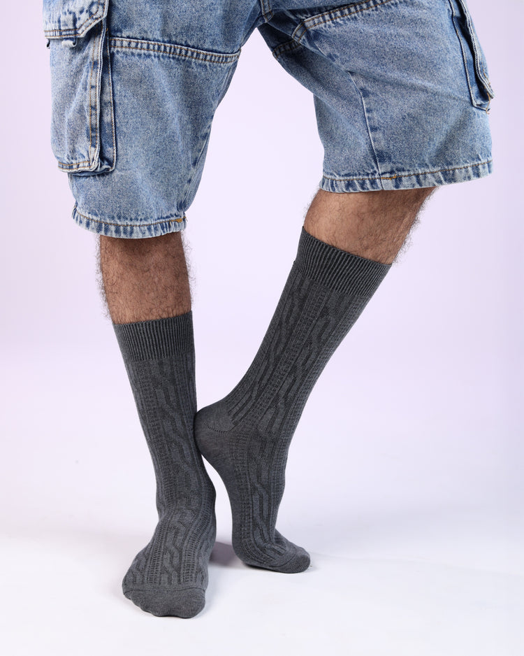 Ribbed Socks — Charcoal