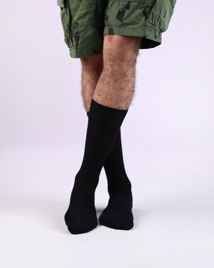Ribbed Socks — Black