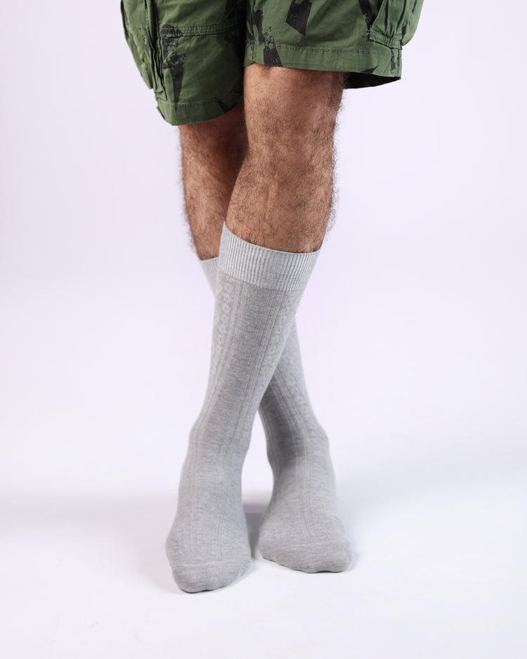 Ribbed Socks — Light Grey