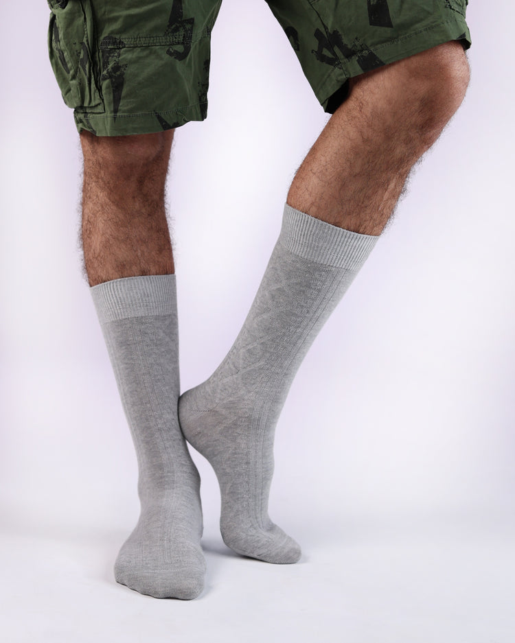 Ribbed Socks — Light Grey