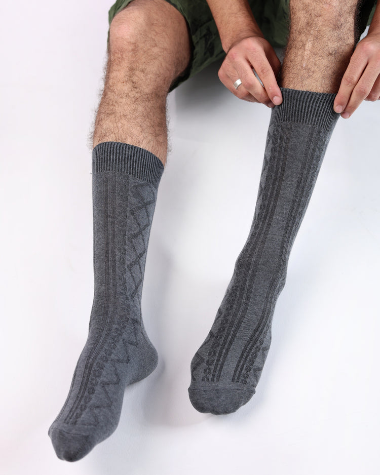 Ribbed Socks — Charcoal