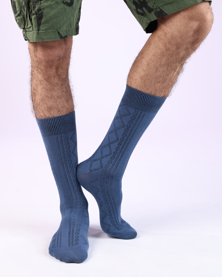 Ribbed Socks — Blue