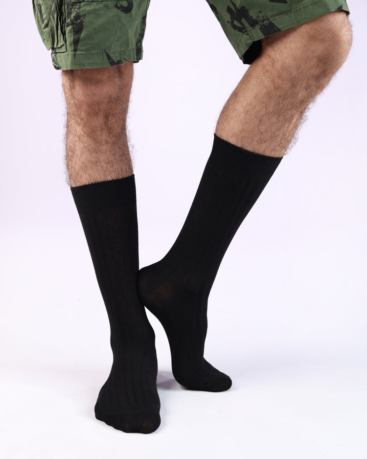 Ribbed Socks — Black