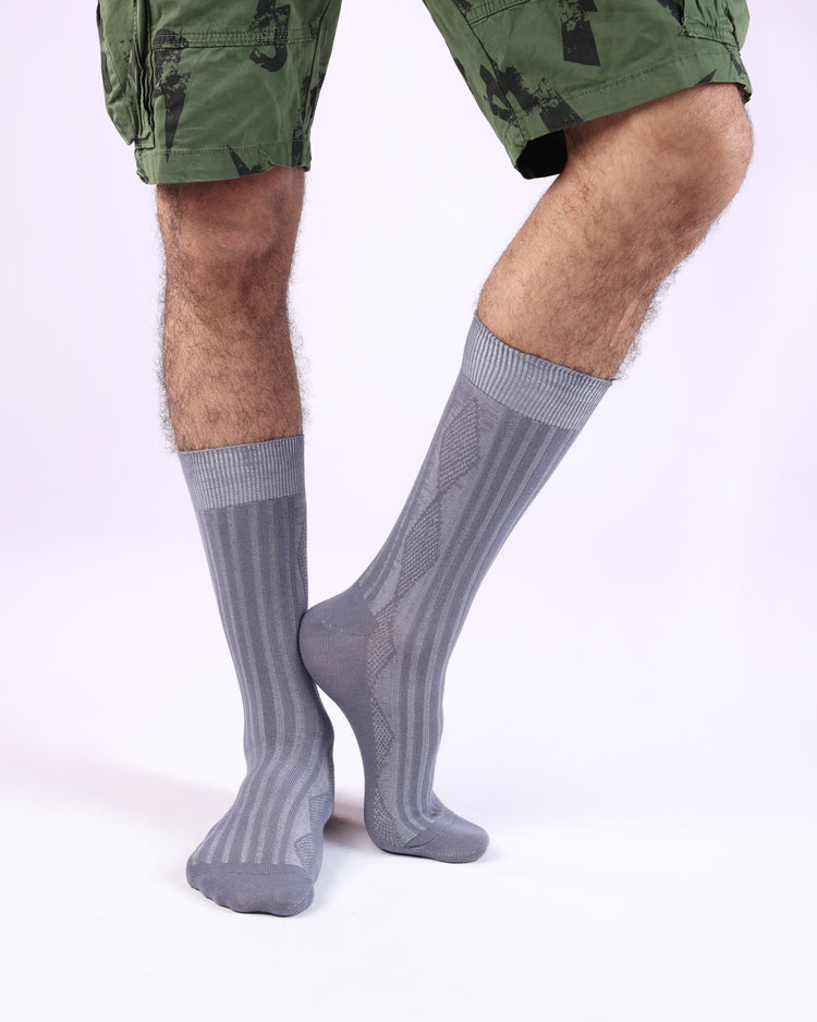 Ribbed Socks — Light Grey