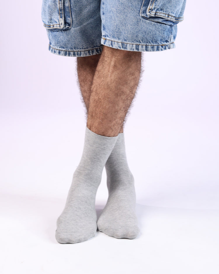 Classic Quarter Socks — Light Grey