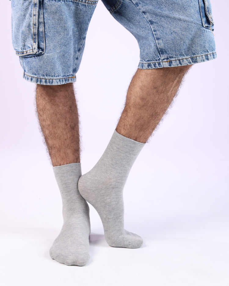 Classic Quarter Socks — Light Grey