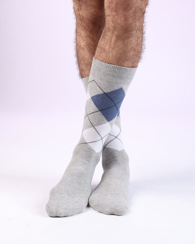 Casual Socks — Grey Navy White