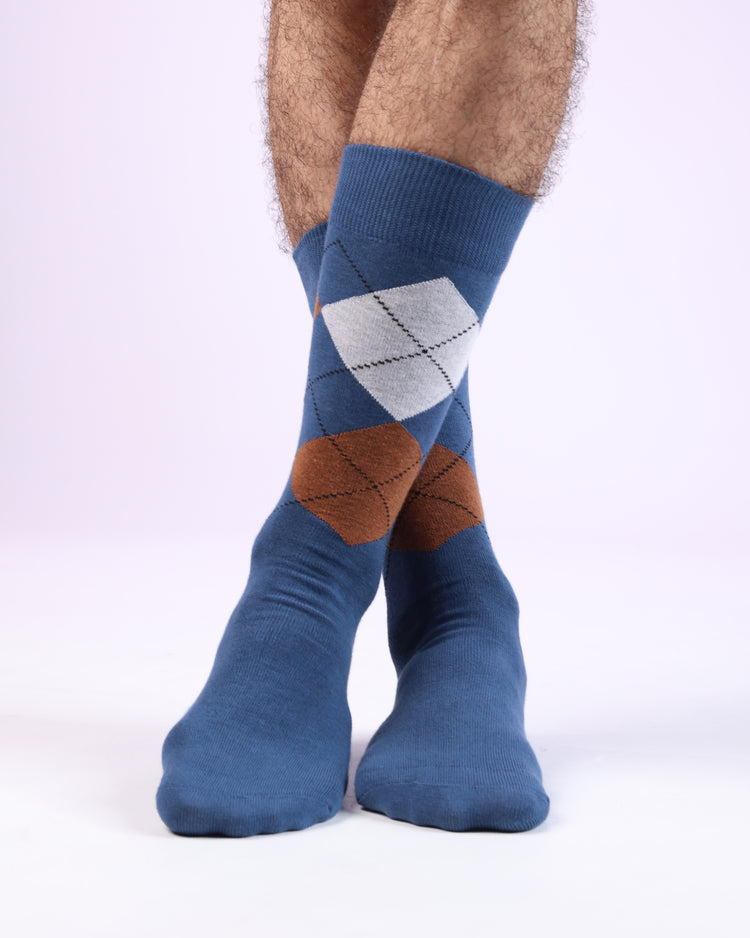 Casual Socks — Blue Tan